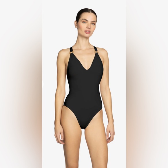 Robin Piccone Other - New! Robin Piccone Margot Lace-Up Back One-Piece
Swimsuit Black Sz 8 $168